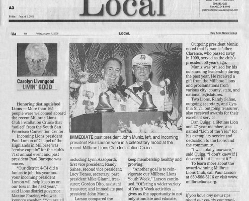 San Mateo County Times Article Friday, August 1, 2008