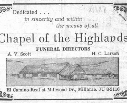 Ad in the San Bruno Recorder Thursday, November 30, 1952