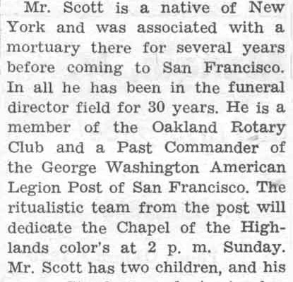 Article in the Millbrae Sun Friday, October 3, 1952