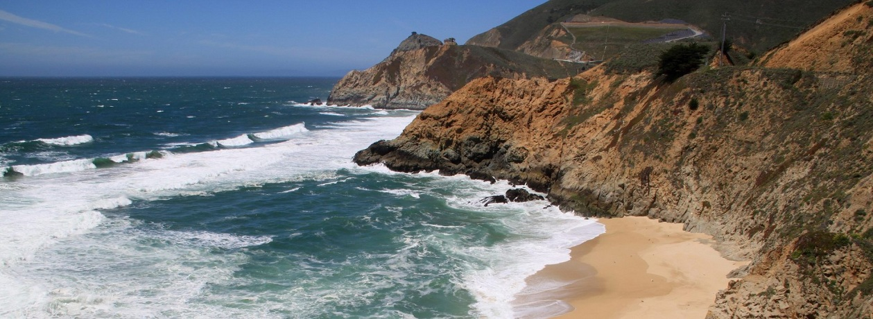 Rocky California coastline and ocean