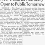 Article in the Burlingame Advance-Star Saturday, October 4, 1952