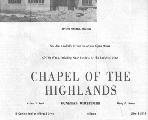 Grand opening advertisement in the Burlingame Advance