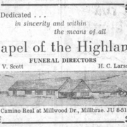 Ad in the San Bruno Recorder Thursday, November 30, 1952