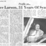 Profile on Clarence Larson in the Millbrae Sun Wednesday, May 4, 1983